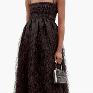 Ganni Black Feather Detail Dress